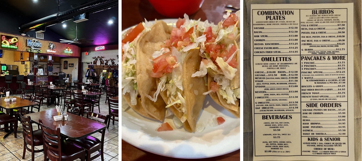 G.J. Restaurant Bar&Grill Menu