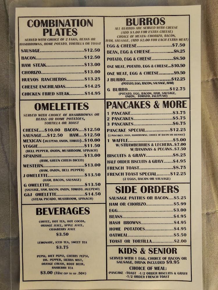 G.J. Restaurant Bar&Grill Menu image 1