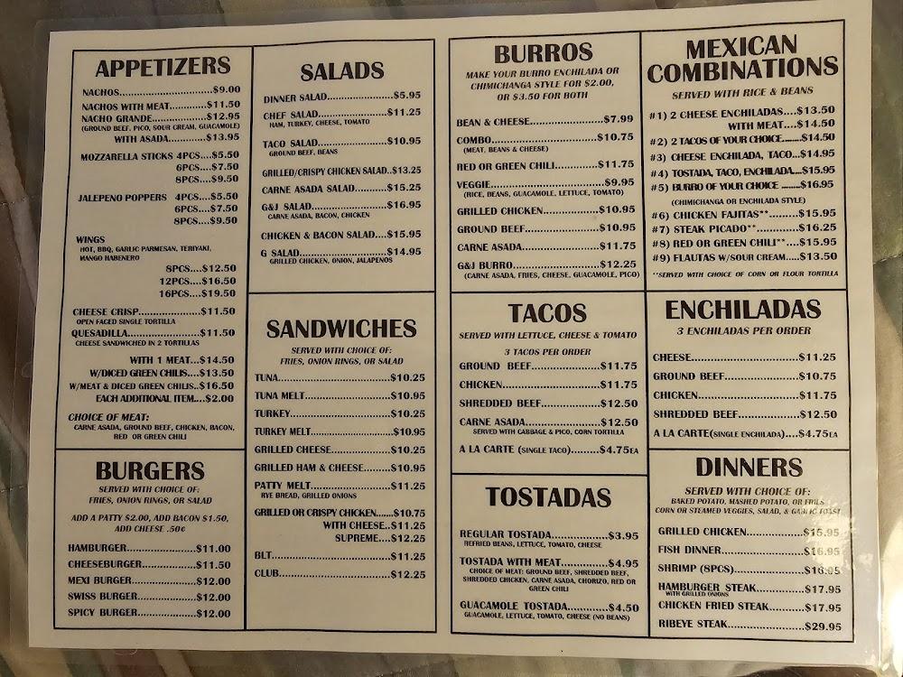 G.J. Restaurant Bar&Grill Menu image 2
